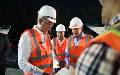 Presidente Abinader supervisa construcción del paso a desnivel en la Prolongación 27 de Febrero con Isabel Aguiar
