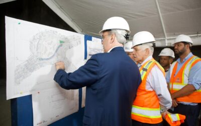 Presidente Abinader realiza visita de supervisión al túnel bajo la Plaza de la Bandera para ver los avances de la obra como parte de la solución vial de la zona